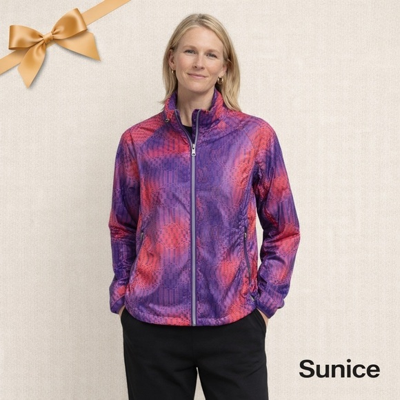 Sunice Jackets & Blazers - Sunice Wind Jacket Peach Purple Sport Wind Jacket Gathered Side Panels Zip S NWT